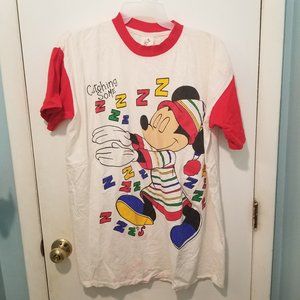 (FIRM PRICE)Disney Vintage Sleep Shirt/Nightgown With Mickey Sleepwalking Design